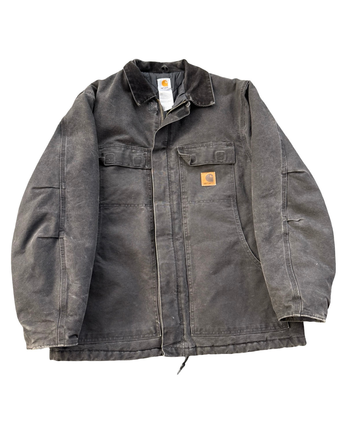 Vintage 90s Carhartt Black Faded Chore Coat Jacket