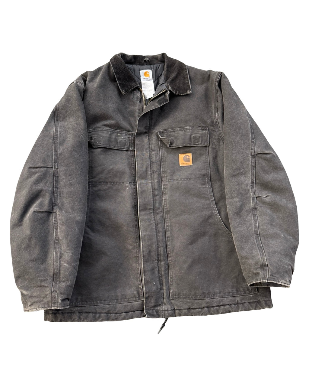 Vintage 90s Carhartt Black Faded Chore Coat Jacket