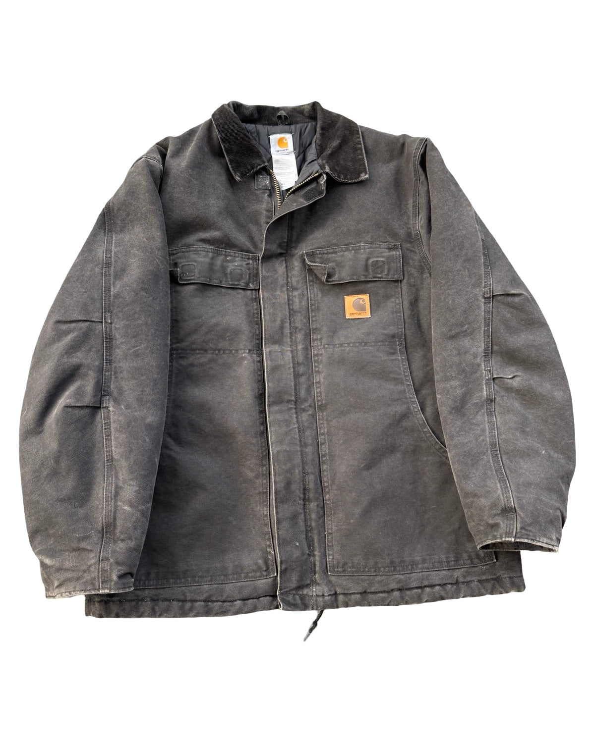 Vintage 90s Carhartt Black Faded Chore Coat Jacket