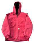 Vintage 90s Carhartt Light Red Brick Hooded Jacket