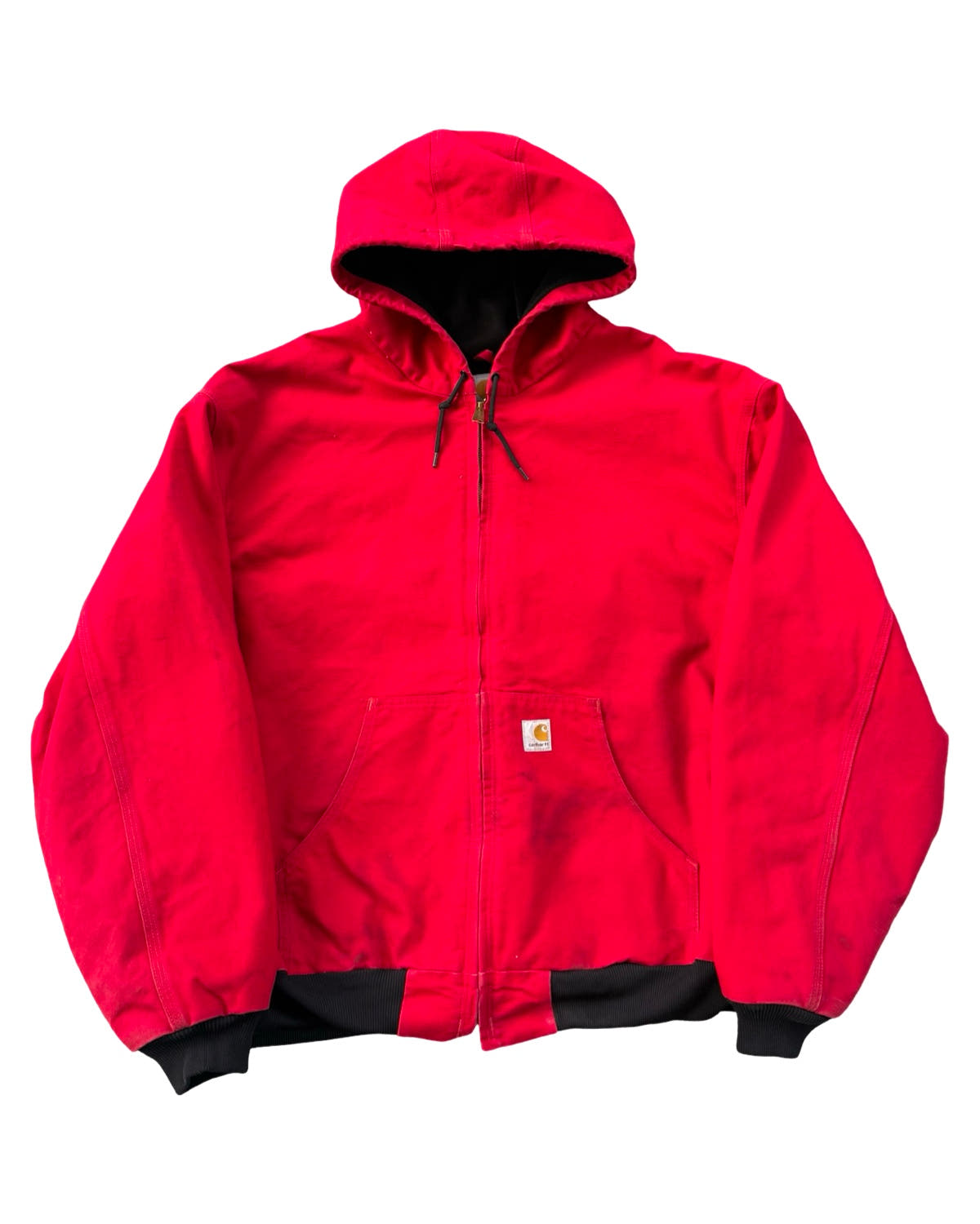 Vintage 90s Carhartt Red Hooded Work Jacket