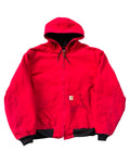 Vintage 90s Carhartt Red Hooded Work Jacket