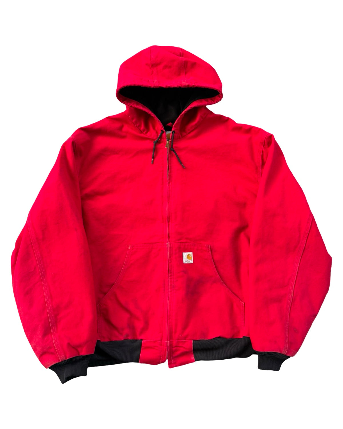 Vintage 90s Carhartt Red Hooded Work Jacket
