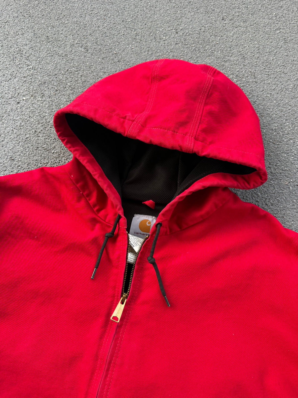 Vintage 90s Carhartt Red Hooded Work Jacket