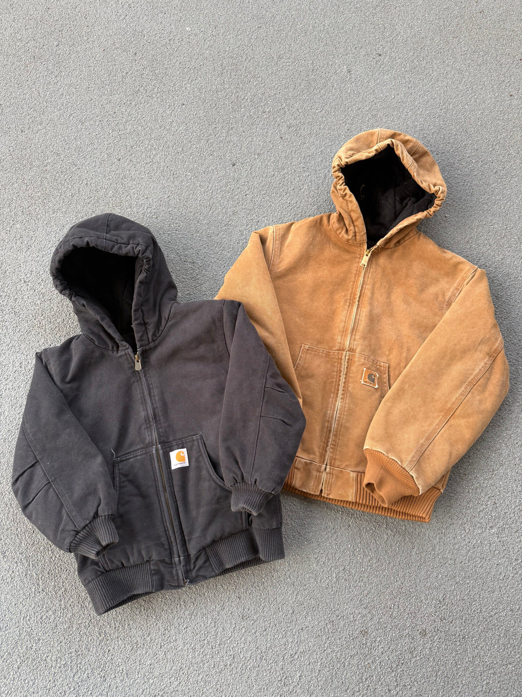Vintage 90s Carhartt Kids Black Hooded Jacket