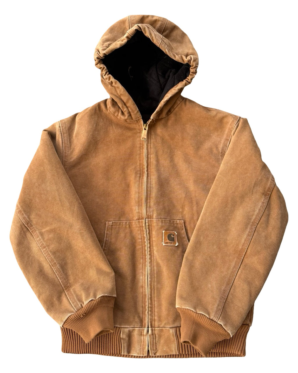 Vintage 90s Carhartt Kids Tan Hooded Jacket