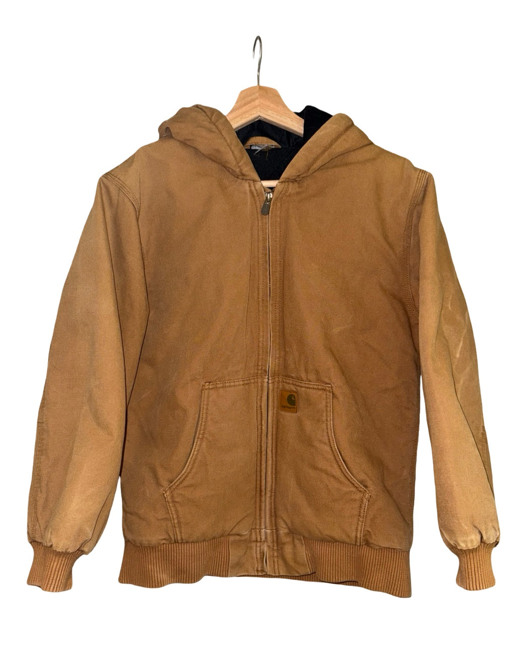 Vintage 90s Carhartt Kids Tan Hooded Jacket