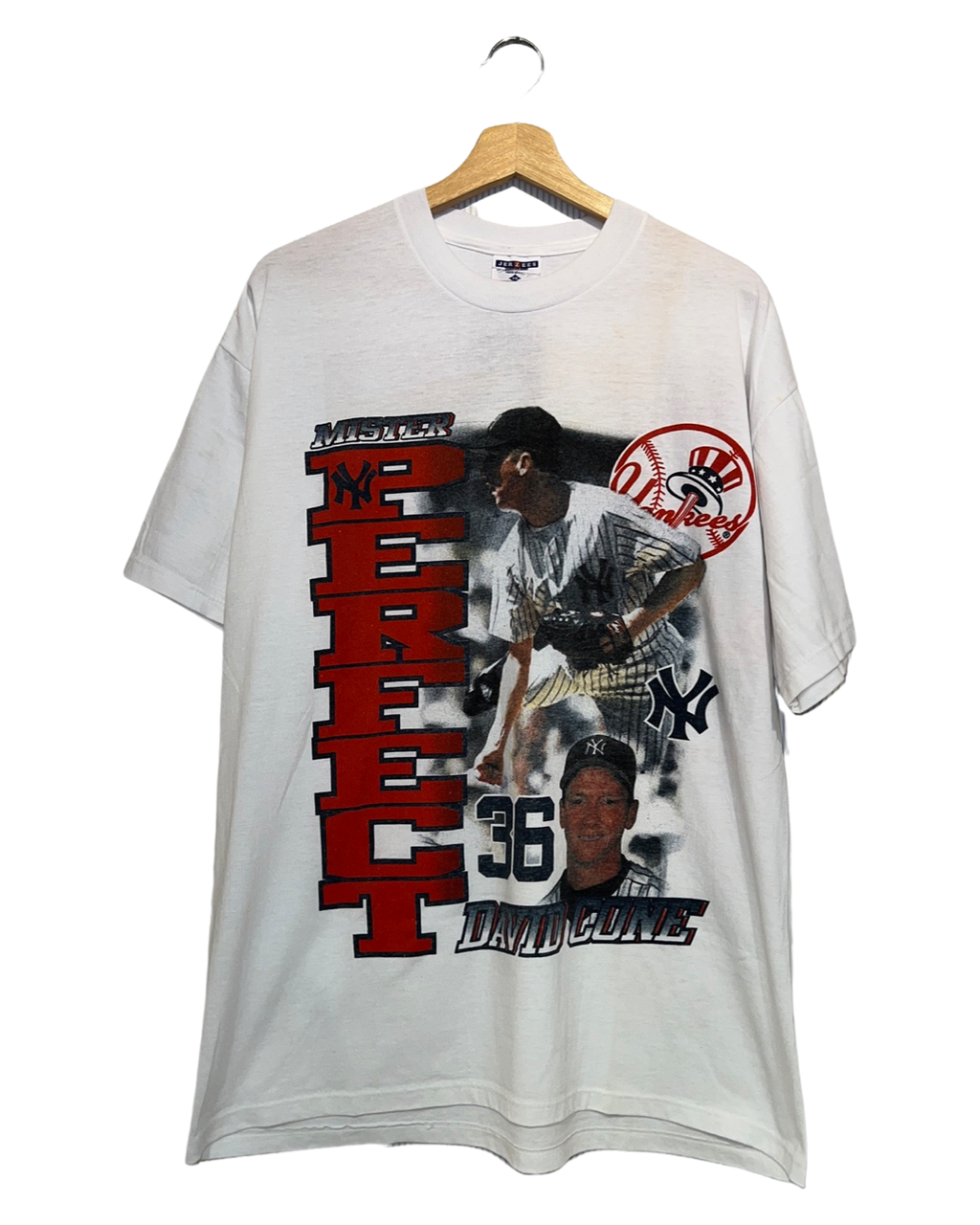 Vintage 1999 New York Yankees David Cone Perfect Game Tee KIF Vintage
