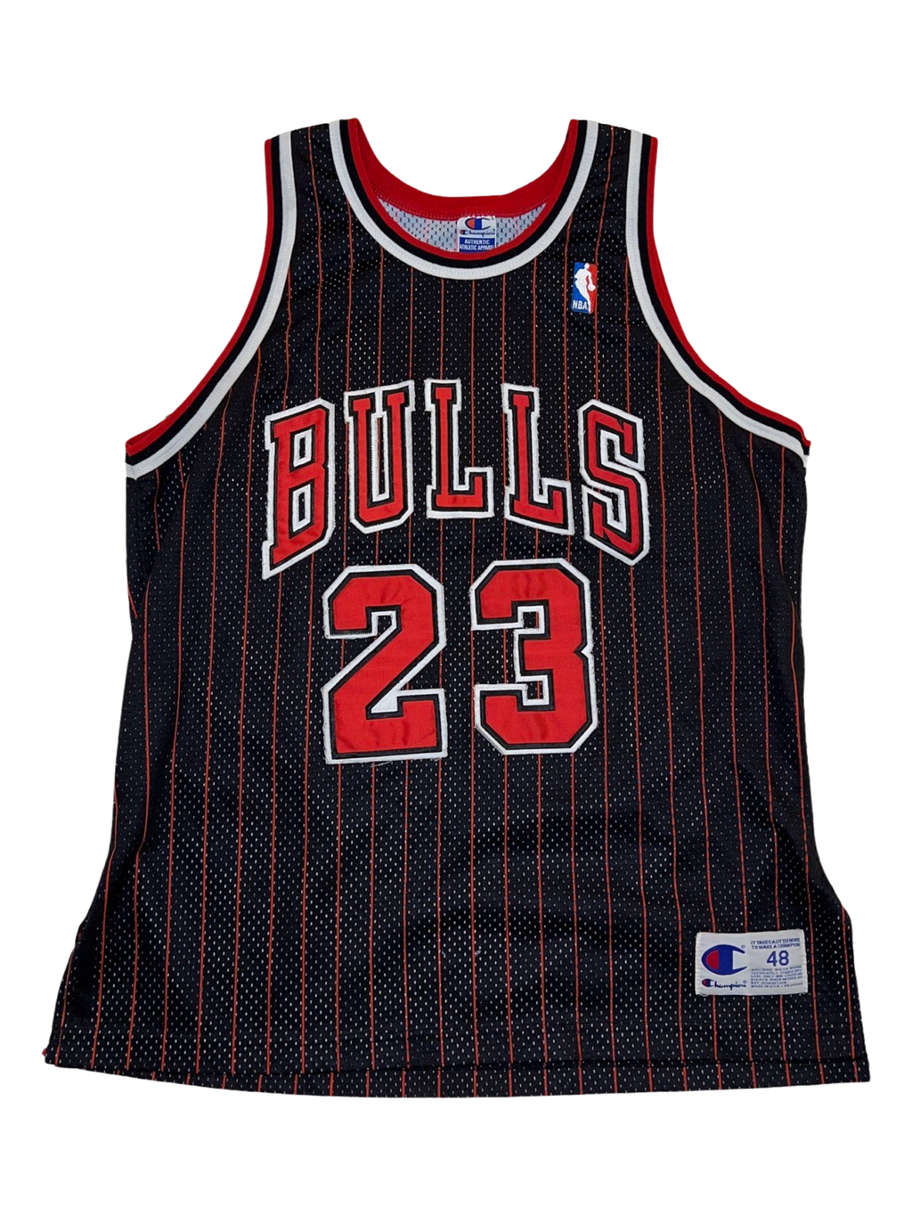 Vintage Rare 90s Michael Jordan Chicago Bulls Pinstripe Champion Jersey KIF Vintage