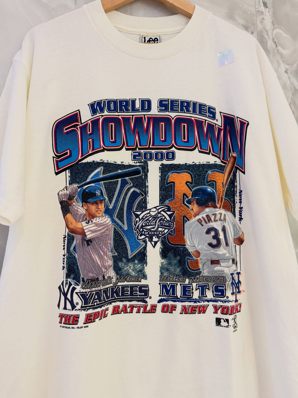 Vintage DS 2000 New York Subway Series Showdown Yankees Mets Players Tee