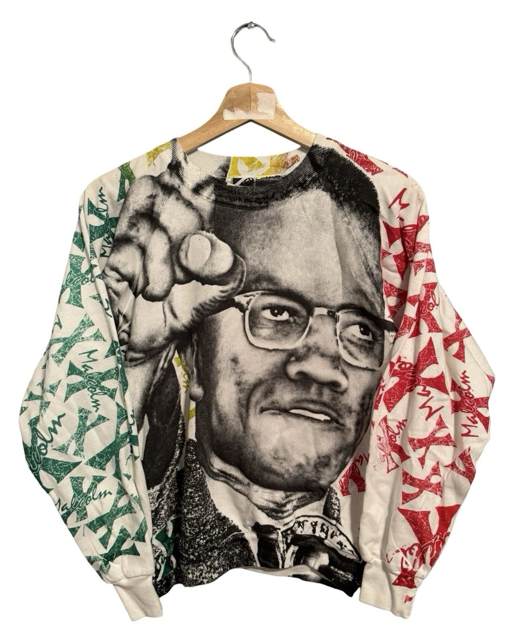 Vintage 90s Malcolm X All Over Print Crewneck KIF Vintage