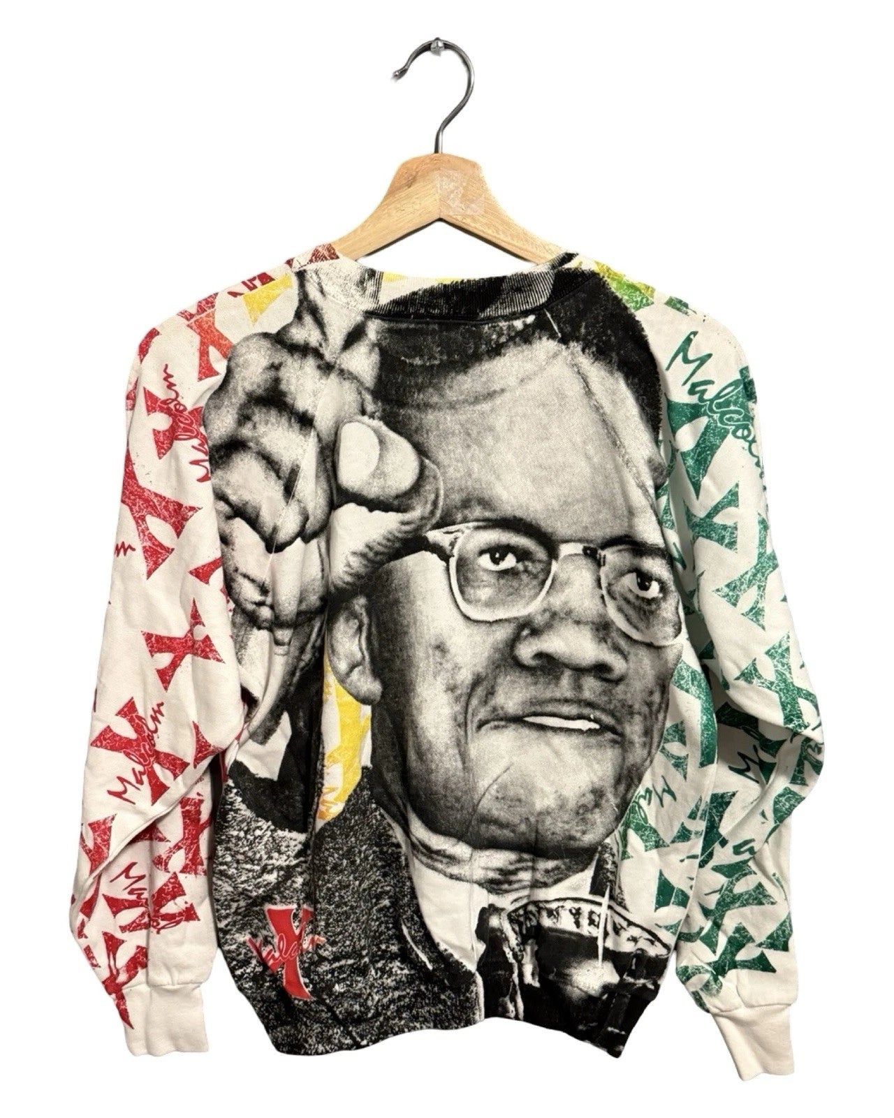 Vintage 90s Malcolm X All Over Print Crewneck KIF Vintage