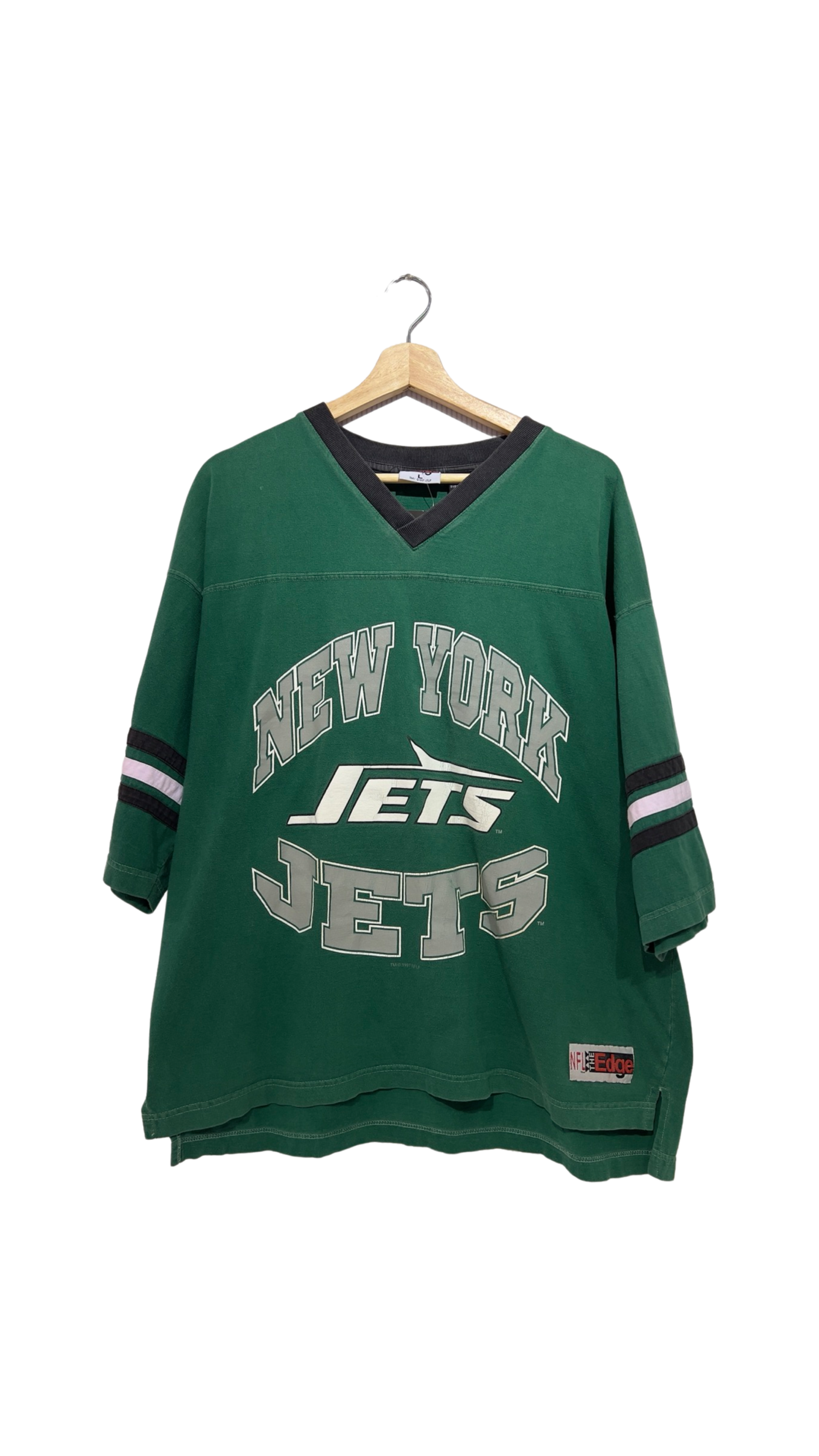 Vintage 1997 New York Jets V-Neck Half Sleeve Tee KIF Vintage