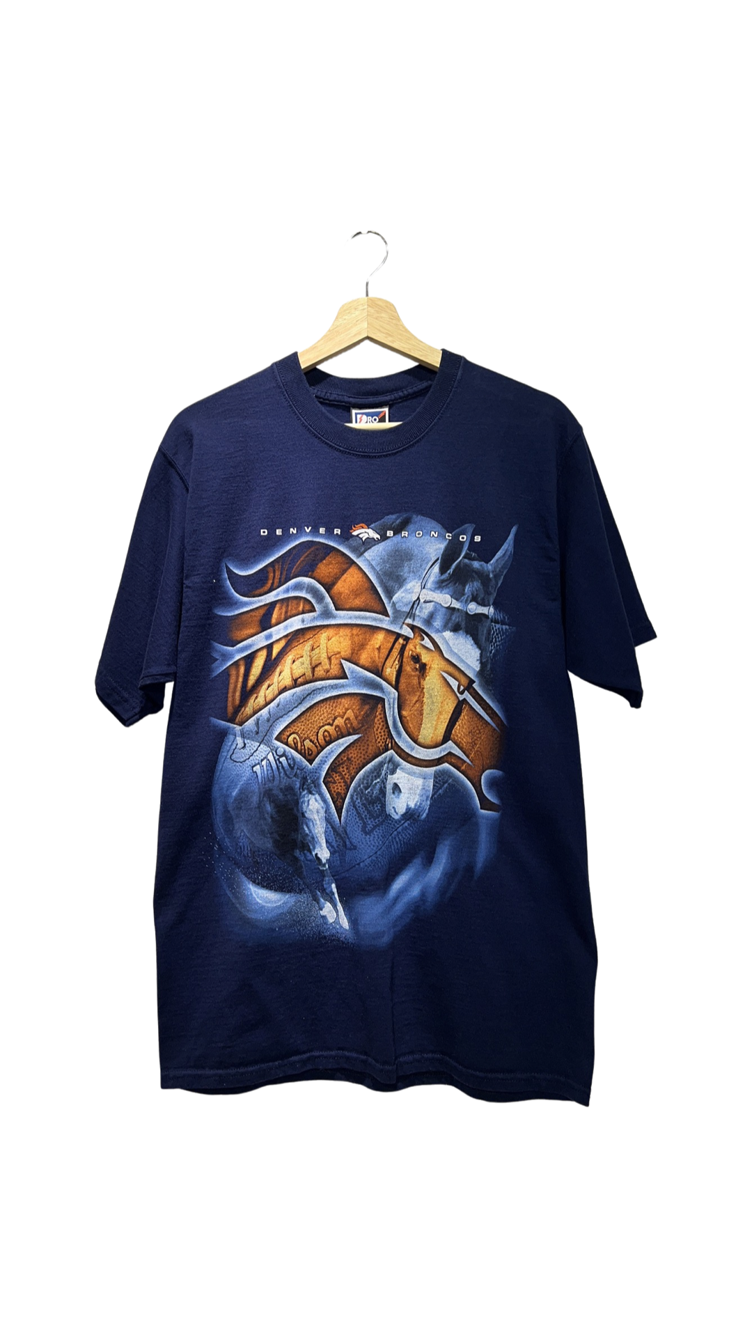 Vintage Denver Broncos Blue Tshirt Vintage Woodbury
