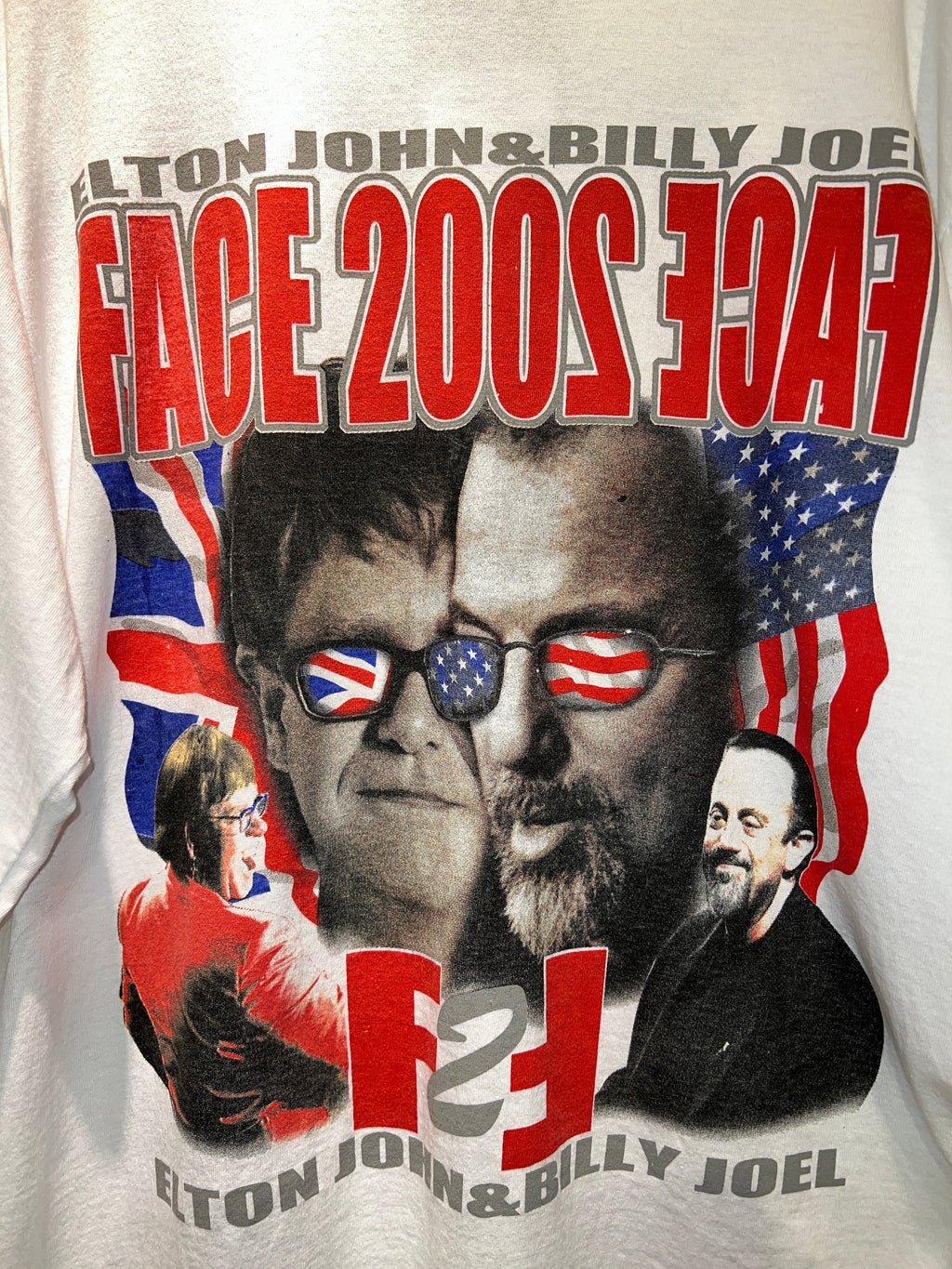Vintage 2002 Elton John & Billy Joel Face 2 Face LS Tour Tee KIF Vintage