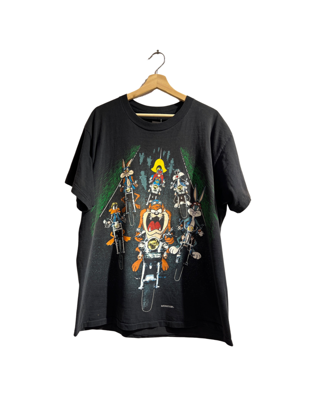 Vintage 1993 Looney Tunes Double Sided Motorcycle Tee KIF Vintage