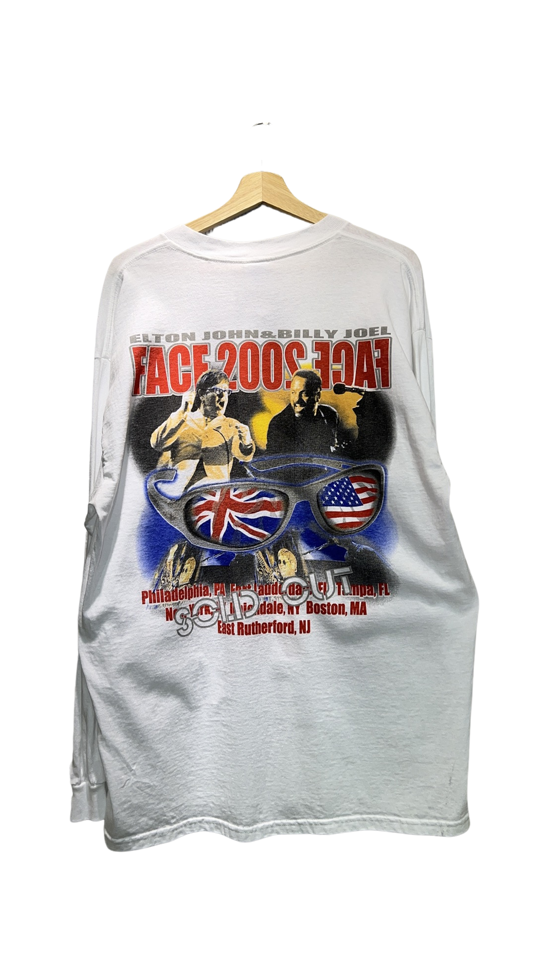 Vintage 2002 Elton John & Billy Joel Face 2 Face LS Tour Tee KIF Vintage