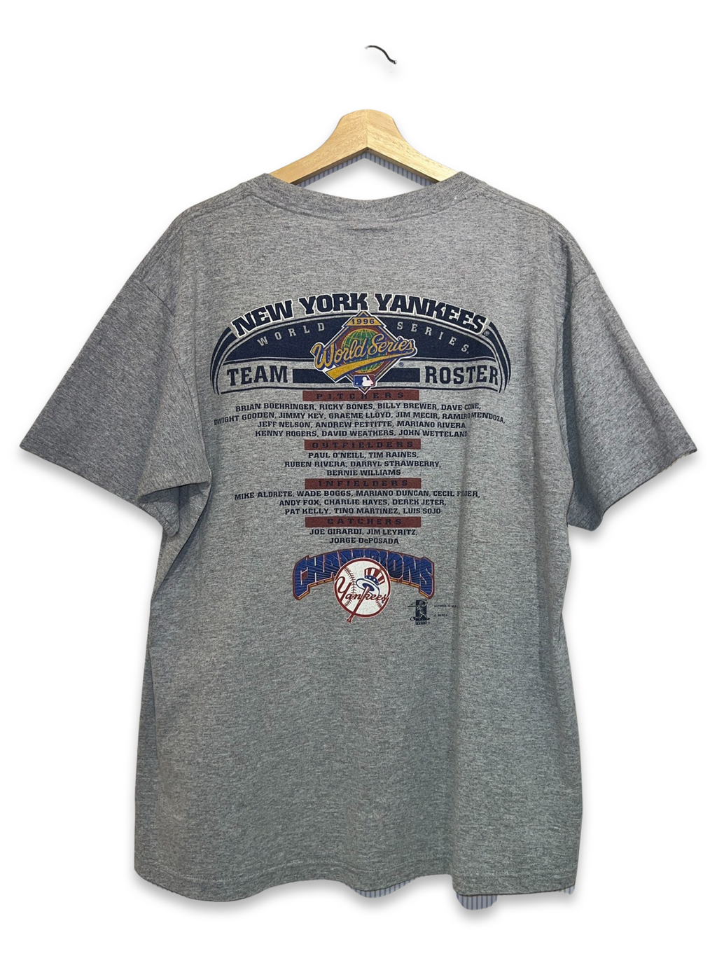 Vintage 1996 New York Yankees Team Roster Champions Tee KIF Vintage