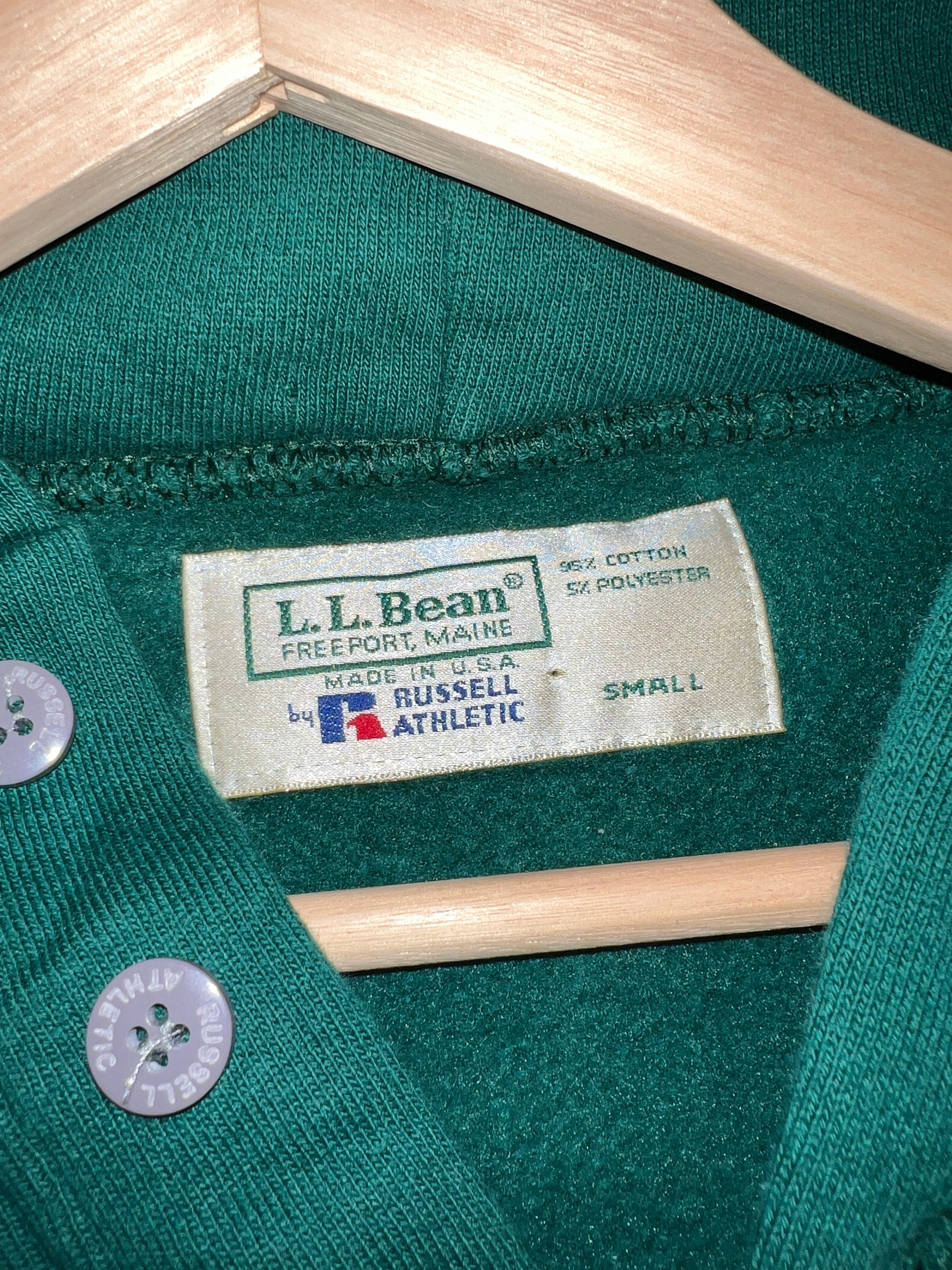 Vintage 90s LL Bean x Russell Athletics Green Hoodie KIF Vintage