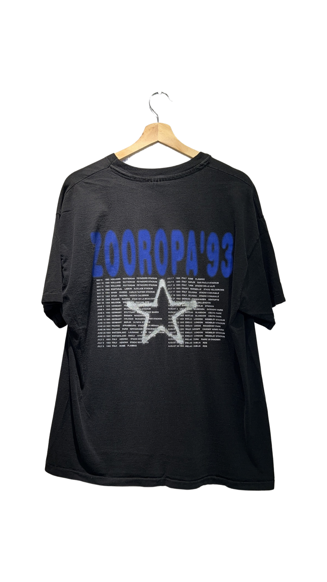 Vintage 1993 U2 Zooropa European Tour Tee KIF Vintage